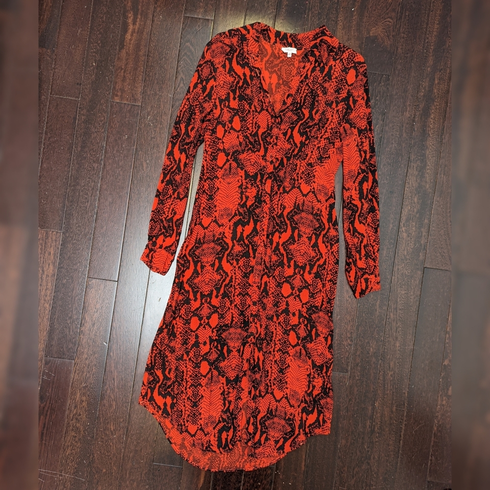 GHOST LONDON Vintage Snake Shirt Dress